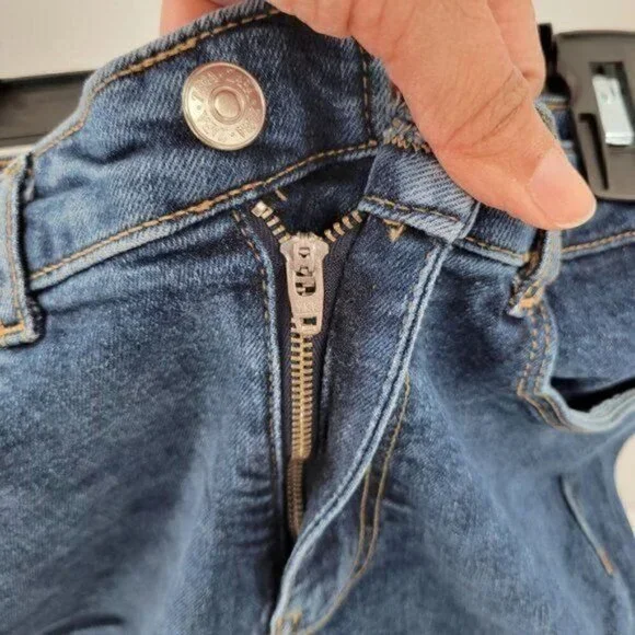 Zara  Medium Blue Fray Split Hem Jeans - Picture 5 of 10